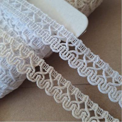 PUNTILLA LUDETEX   ALGODON    15 mm  X MT  (20 mt)