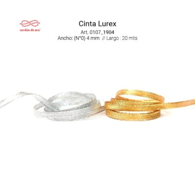 CINTA  C.ORO LUREX      #0    4mm  x20mt