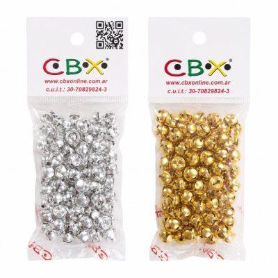 CASCABELES C.B.X. ORO/PLATA 10MM    X 50