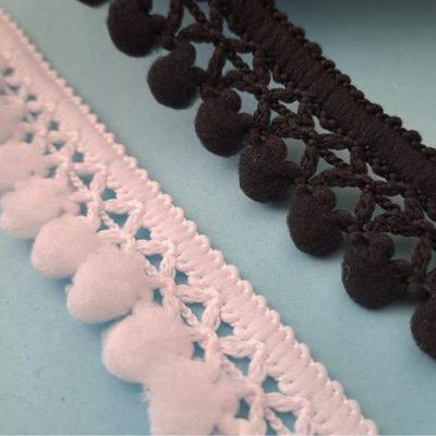 GALON    LUDETEX POMPON CORDON DOBLE  25 mm  XMT  (10 mt)