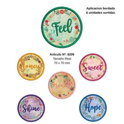 APLIQUES PyP   CIRCULO C/PALABRAS    C/U