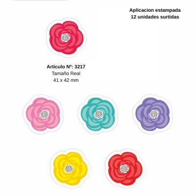 APLIQUES PYP   FLOR ROSA            C/U
