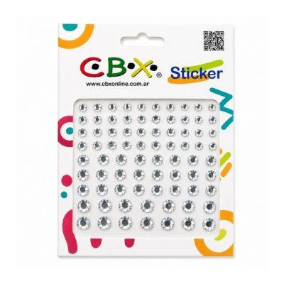 STICKER  CBX   L.420 STRAS PLATA     C/U