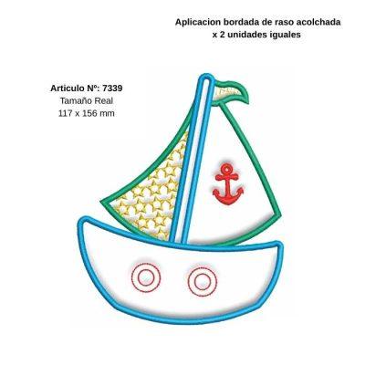 APLIQUES PYP BORDADO RASO  BARCO        C/U