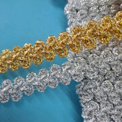 GALON    LUREX  ORO/PLATA  13 mm   X9.14 metros