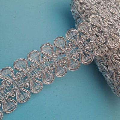 GALON   PLATA 30mm - x18.28 metros