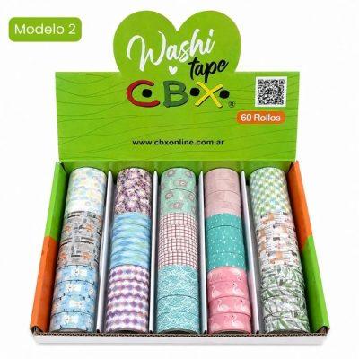 WASHI TAPE ESTAMPADA CBX CAJA X 60