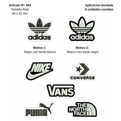 APLIQUES PYP BORD MARCAS BCO/NGO C/U