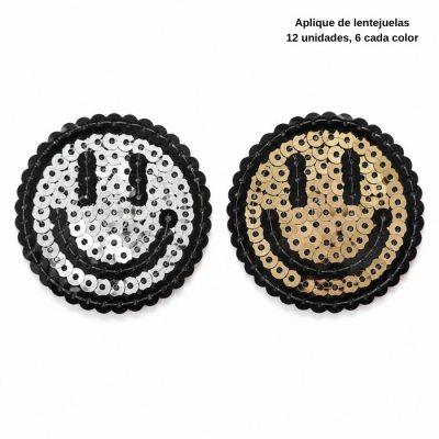 APLIQUE BORD. LENTEJUELA CARITA FELIZ