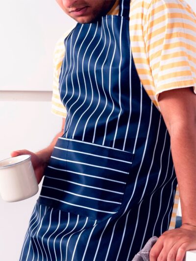 DELANTAL  TELA CON PECHERA RAYADO - 60x80 cm