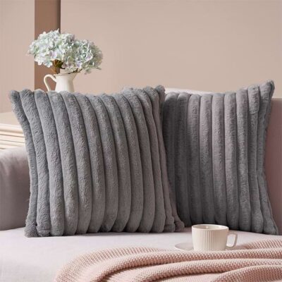 FUNDA   ALMOHADON PELO DE CONEJO  -   x 2