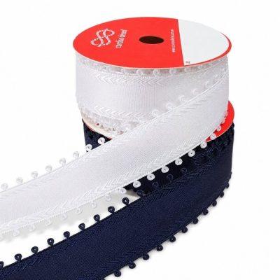 NIVEA CON PICOT C.DE ORO CINTA 25MM x10MT