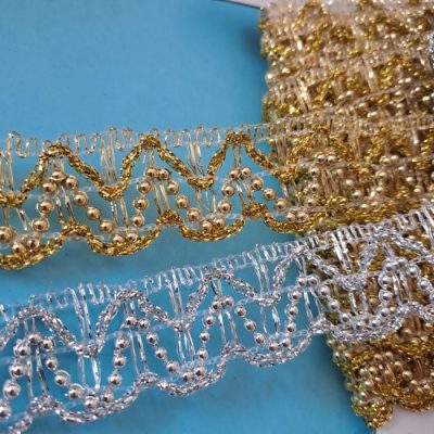 GALON LUREX ORO/PLATA  x25 mm - x10 metros