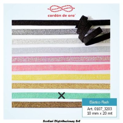 ELASTICO C.DE ORO  FLASH LUREX 10mm x20m