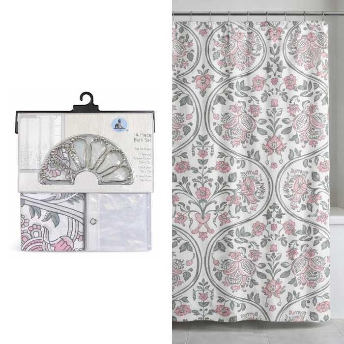 CORTINA BAÑO LINO DE POLIESTER 180 CM + 12 GANCHOS - Image 4