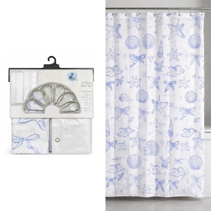 CORTINA BAÑO LINO DE POLIESTER 180 CM + 12 GANCHOS - Image 6