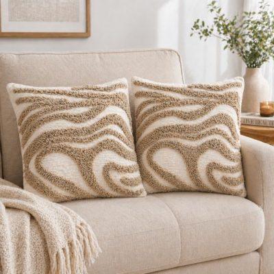 FUNDA ALMOHADON RUSTICA  CON RILIEVE X 2 UND