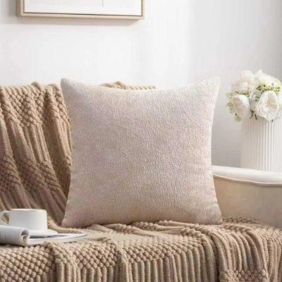 FUNDA ALMOHADON CHENILLE 60 x 60 cm  x2 unidades