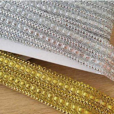 GALON LUREX ORO/PLATA 42 mm - x10 YARDAS (9.14 mt)