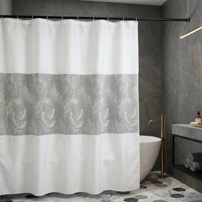 CORTINA DE BAÑO BORDADA ORGANZA