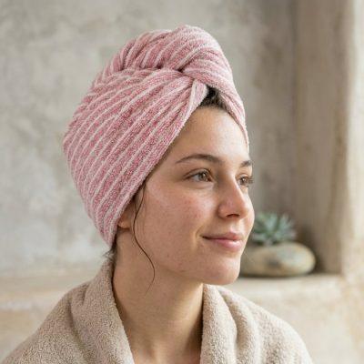 TURBANTE C.BLANCO SECADO RAPIDO RAYADO