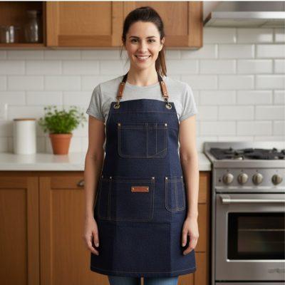 DELANTAL TELA C/PECHERA JEANS