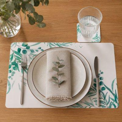 INDIVIDUAL PLASTICO CON POSA VASO X 6