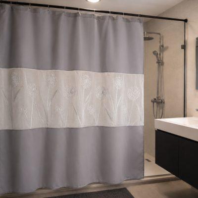 CORTINA DE BAÑO BORDADA ORGANZA