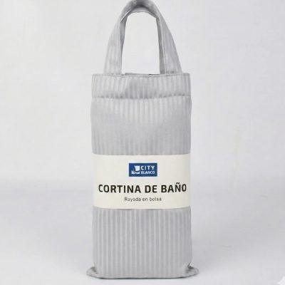 CORTINA DE BAÑO RAYADA EN BOLSA