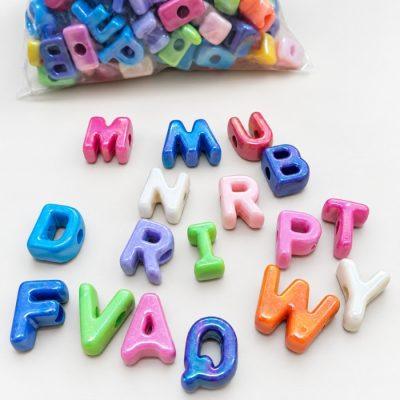 LETRAS  CHUNKY COLOR METALIZADAS  P/CORDON X500G