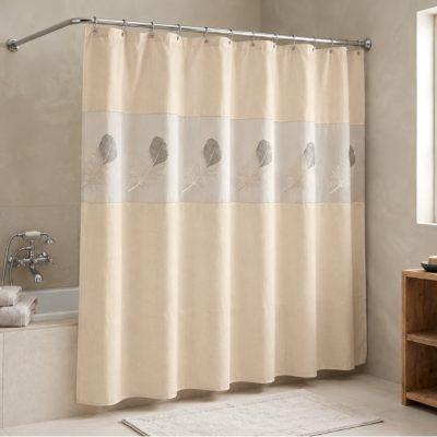 CORTINA DE BAÑO BORDADA ORGANZA