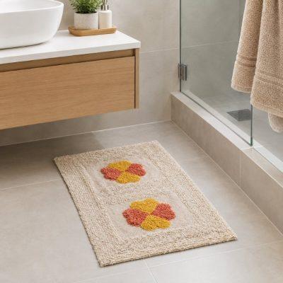 ALFOMBRA ALGODON  BAÑO NATURAL - 40x60 cm
