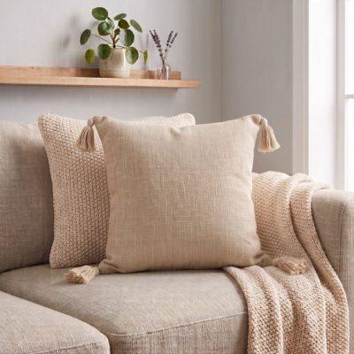 FUNDA ALMOHADON LISA C/BORLA X 2 UND
